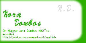 nora dombos business card